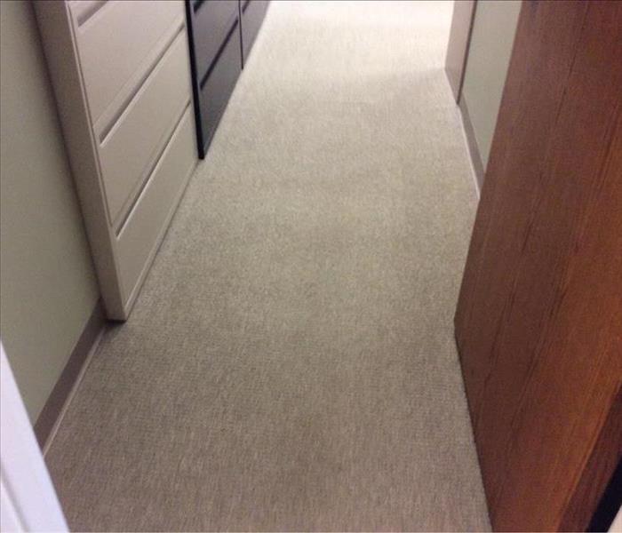 After drying and carpet cleaning of commercial apartment building
