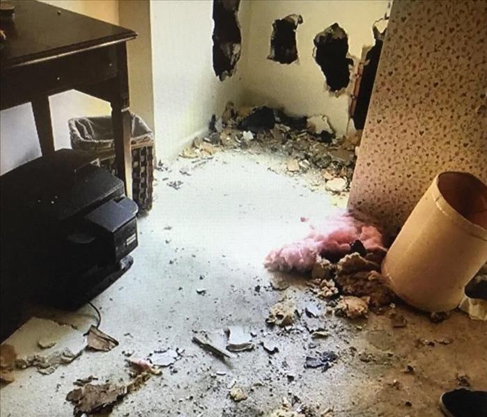 Electrical fire in a customer's home was found behind the bedroom wall