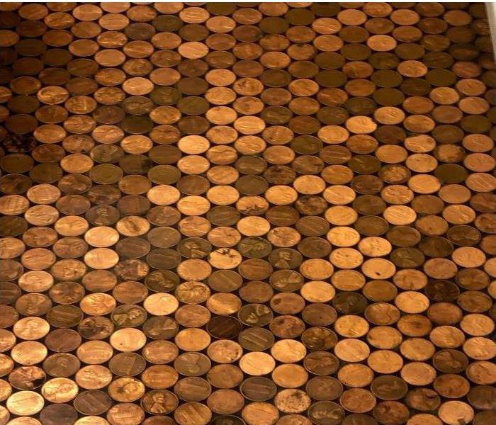 A floor made entirely of pennies